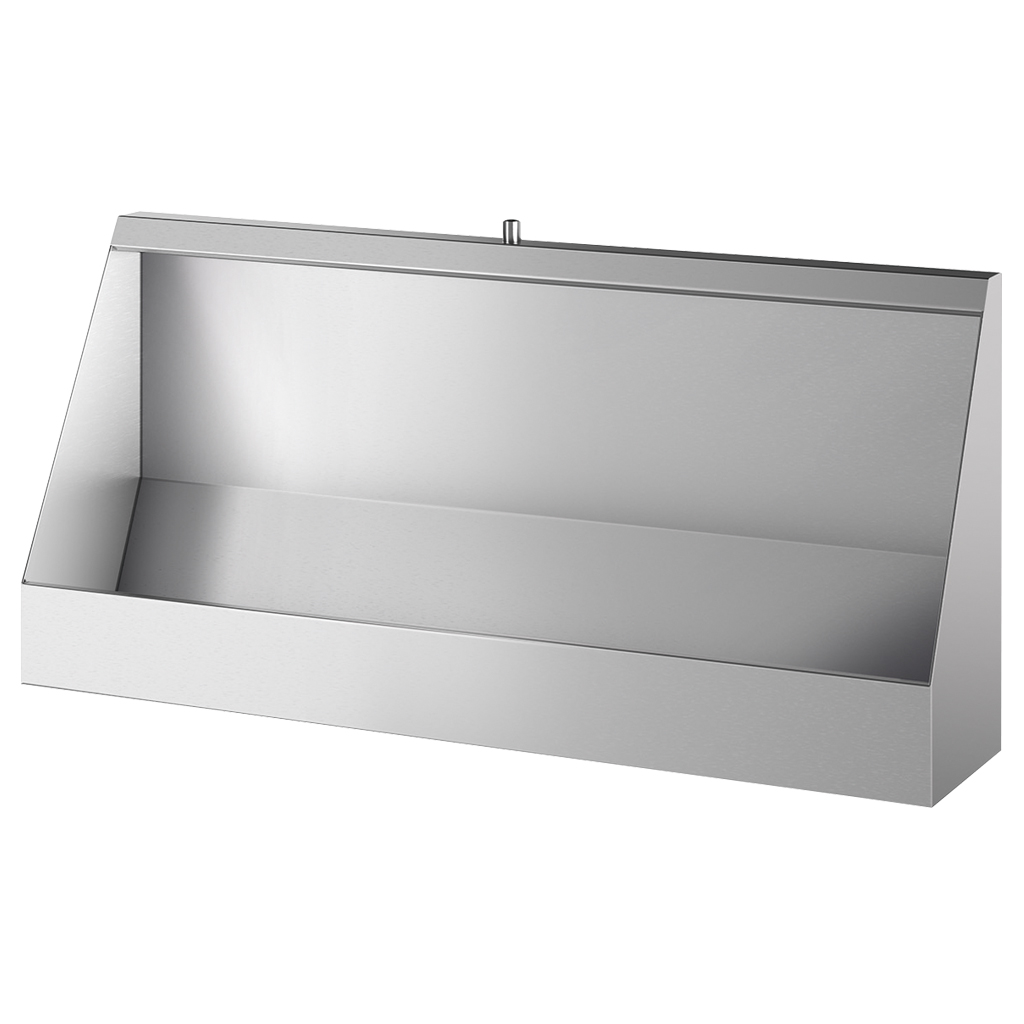 Vegghengt rustfri urinalrenne – 120 cm