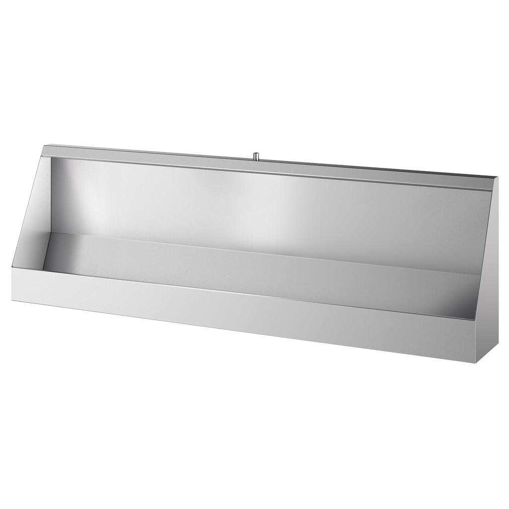 Vegghengt rustfri urinalrenne – 180 cm